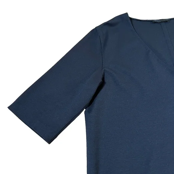 The Row Short V-Neck Shift Dress Pockets Size L Versatile Little Black Dress - Picture 3 of 6